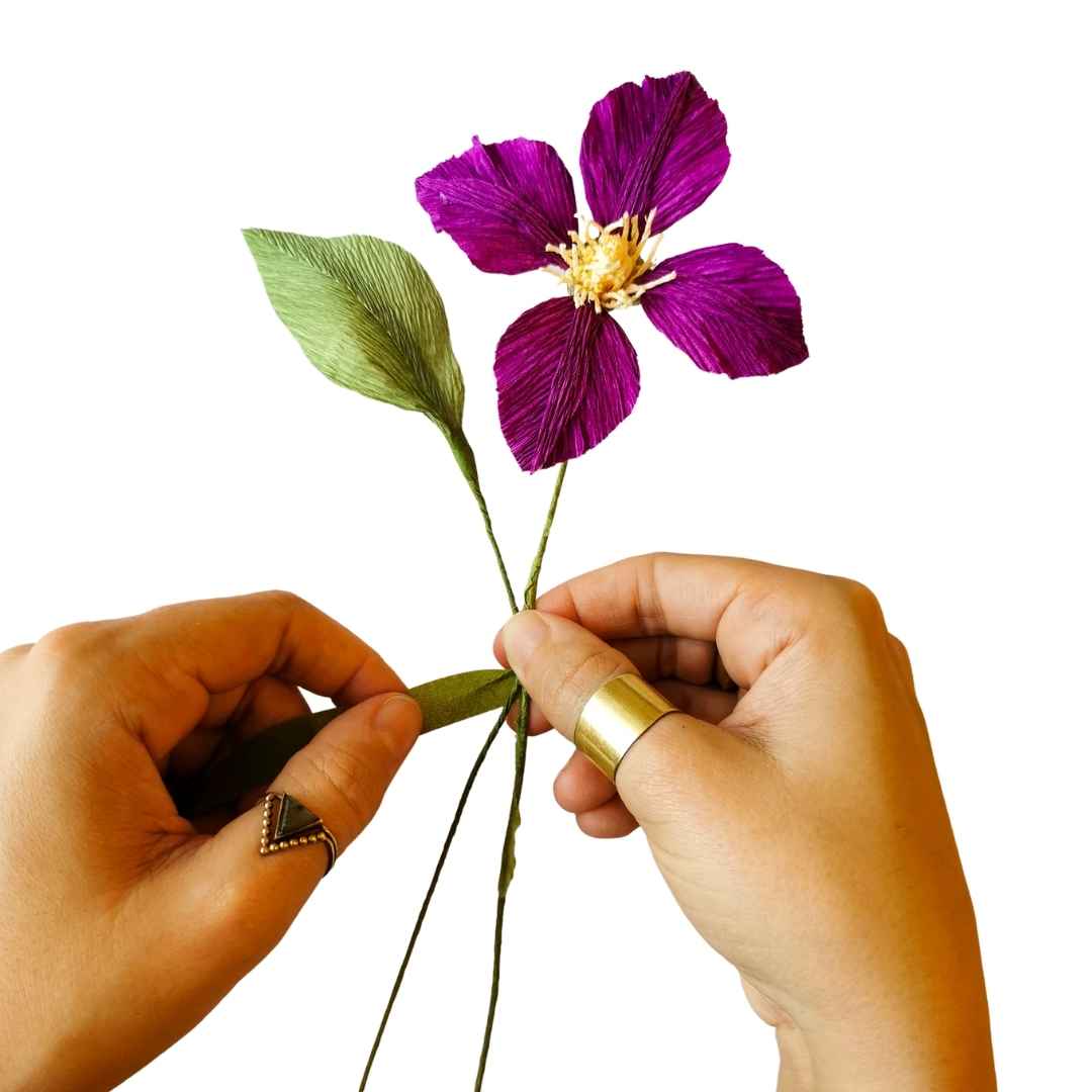Paper Clematis Making - DIY Paper Flower Kit by Wild Hive Paper Flowers