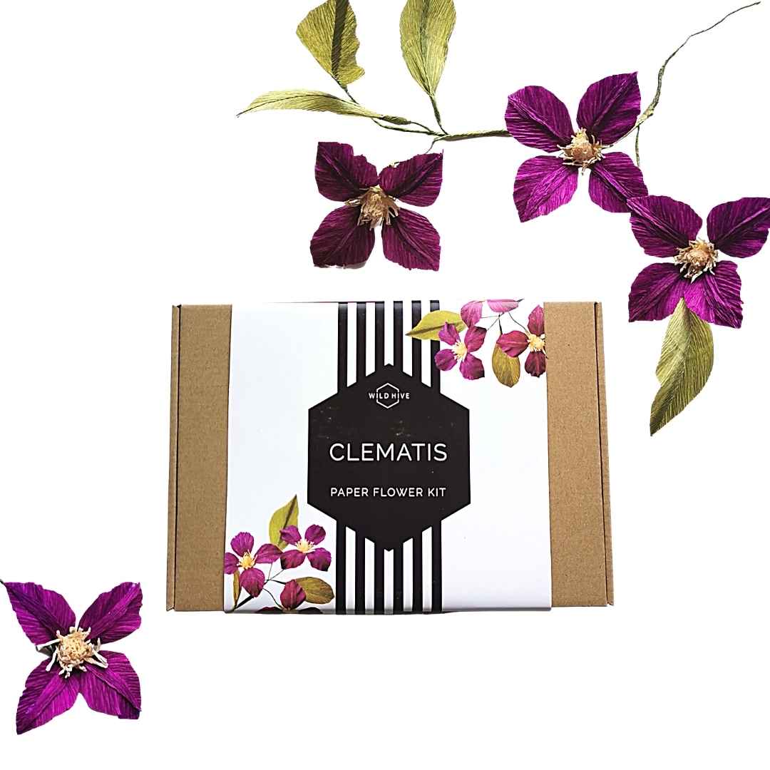 Paper Clematis Making - DIY Paper Flower Kit by Wild Hive Paper Flower