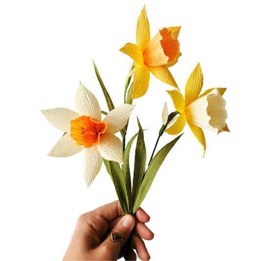 Paper Daffodil Making - DIY Paper Flower Kit by Wild Hive Paper Flowers