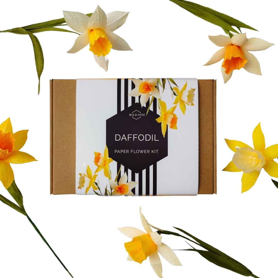 Paper Daffodil Making - DIY Paper Flower Kit by Wild Hive Paper Flowers