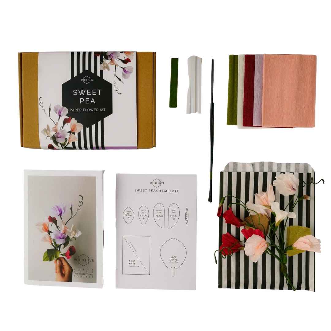 Paper Sweet Pea Making - DIY Paper Flower Kit by Wild Hive Paper Flowers