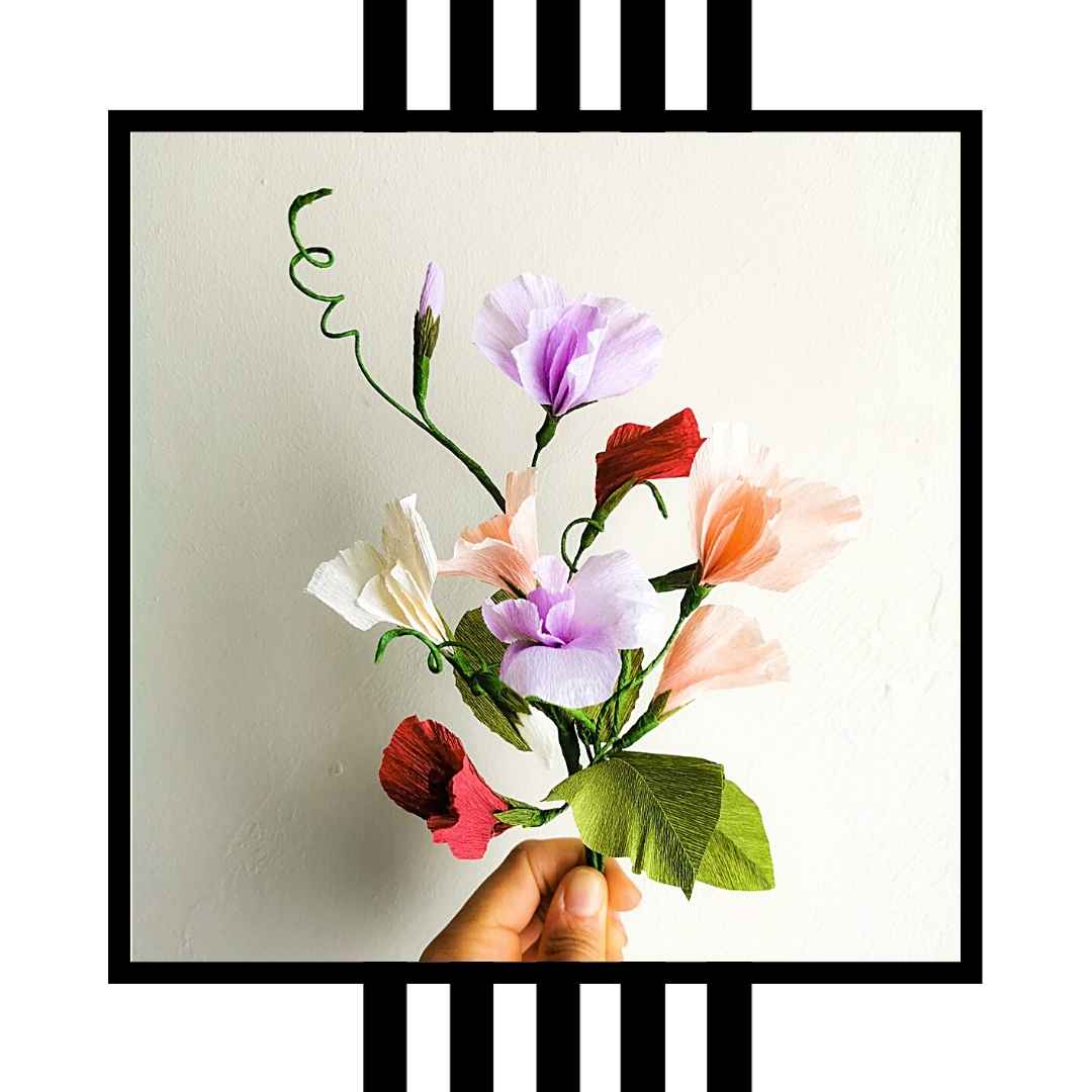 Paper Sweet Pea Making - DIY Paper Flower Kit by Wild Hive Paper Flowers